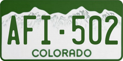 CO license plate AFI502