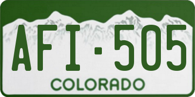 CO license plate AFI505