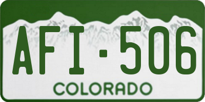 CO license plate AFI506