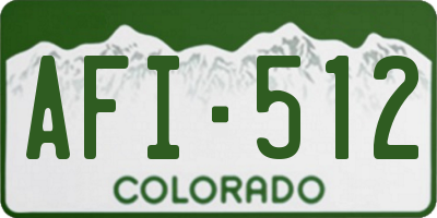CO license plate AFI512