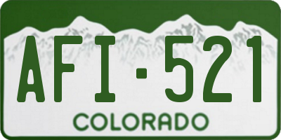 CO license plate AFI521