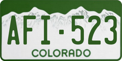 CO license plate AFI523