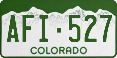 CO license plate AFI527