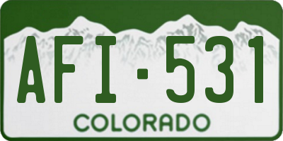CO license plate AFI531