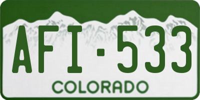 CO license plate AFI533