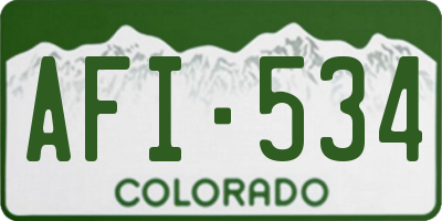 CO license plate AFI534