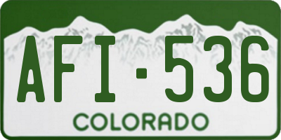 CO license plate AFI536