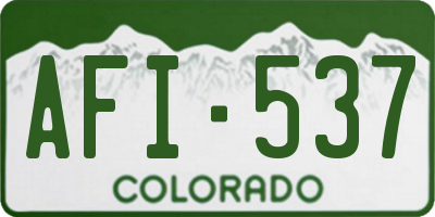 CO license plate AFI537