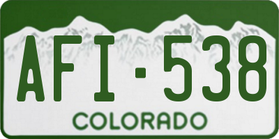 CO license plate AFI538