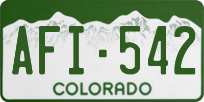 CO license plate AFI542