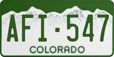 CO license plate AFI547
