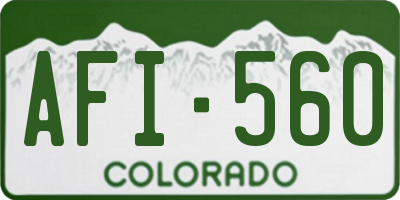 CO license plate AFI560