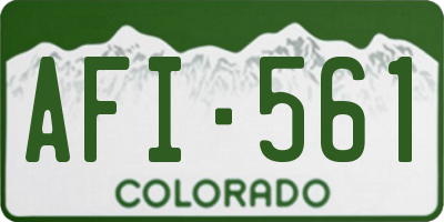 CO license plate AFI561