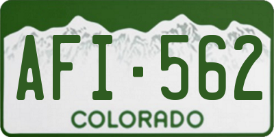 CO license plate AFI562
