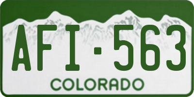 CO license plate AFI563