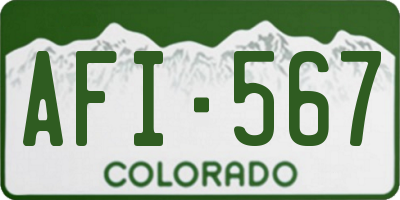 CO license plate AFI567