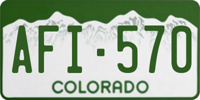 CO license plate AFI570