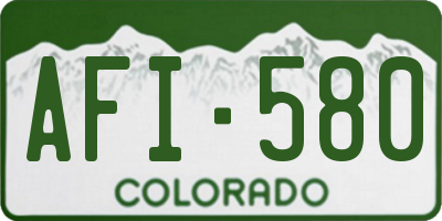 CO license plate AFI580