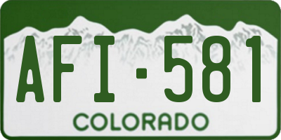 CO license plate AFI581
