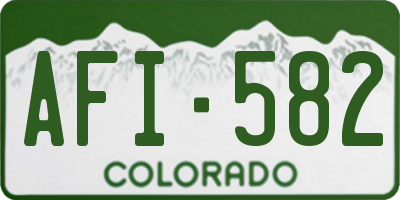 CO license plate AFI582