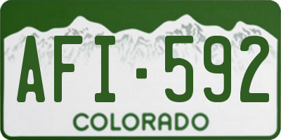 CO license plate AFI592