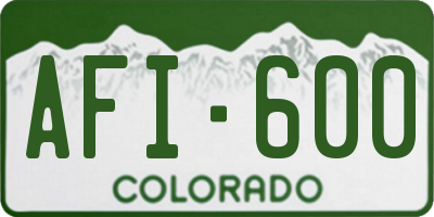 CO license plate AFI600