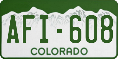 CO license plate AFI608