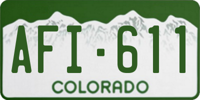 CO license plate AFI611