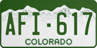 CO license plate AFI617