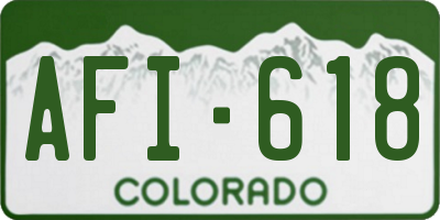 CO license plate AFI618