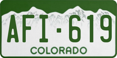 CO license plate AFI619