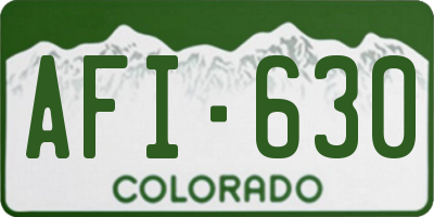 CO license plate AFI630