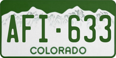 CO license plate AFI633
