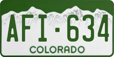 CO license plate AFI634