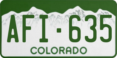 CO license plate AFI635