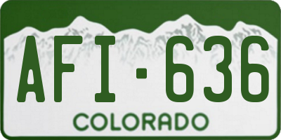 CO license plate AFI636