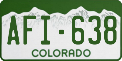 CO license plate AFI638