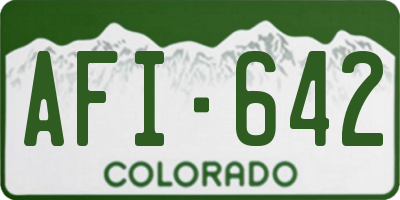 CO license plate AFI642