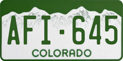 CO license plate AFI645
