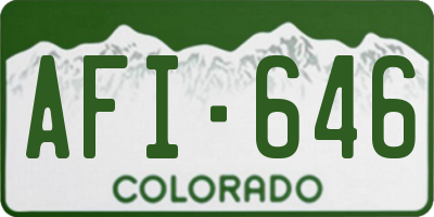 CO license plate AFI646