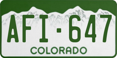 CO license plate AFI647