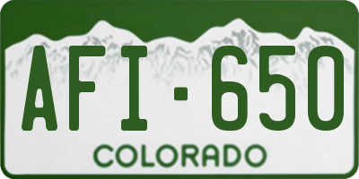 CO license plate AFI650