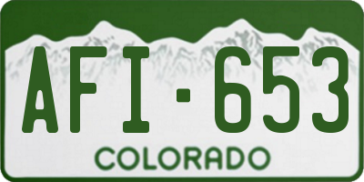 CO license plate AFI653