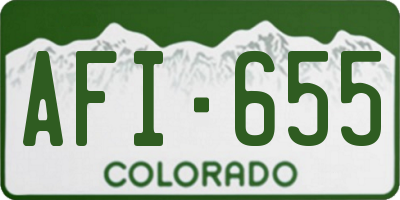 CO license plate AFI655