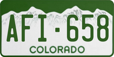 CO license plate AFI658
