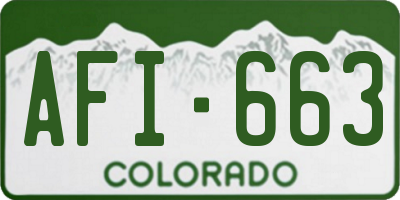 CO license plate AFI663