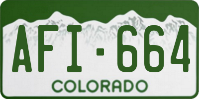 CO license plate AFI664