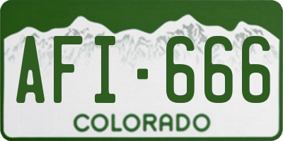 CO license plate AFI666
