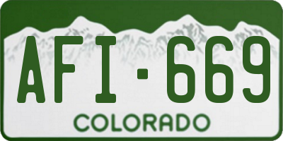 CO license plate AFI669