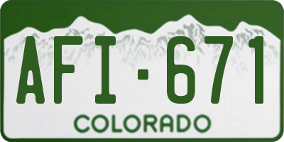 CO license plate AFI671